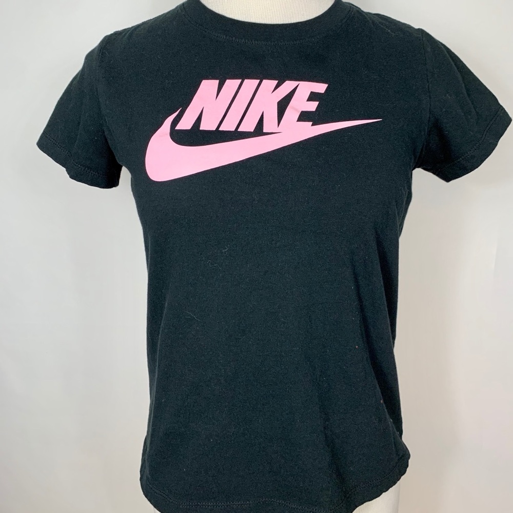 Nike black short sleeve with Pink lettering